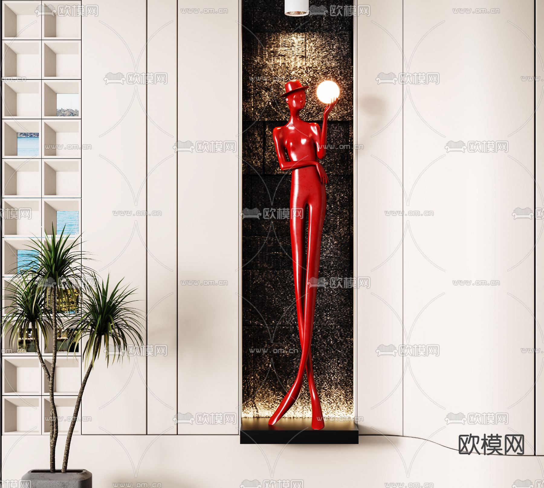 现代人物雕塑3d模型