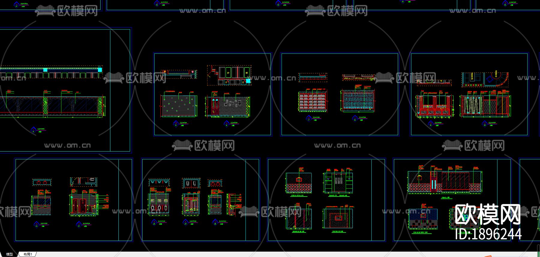 两岸咖啡厅CAD施工图下载（渲染图4）