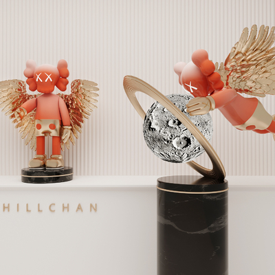  现代玩偶公仔摆件su模型 