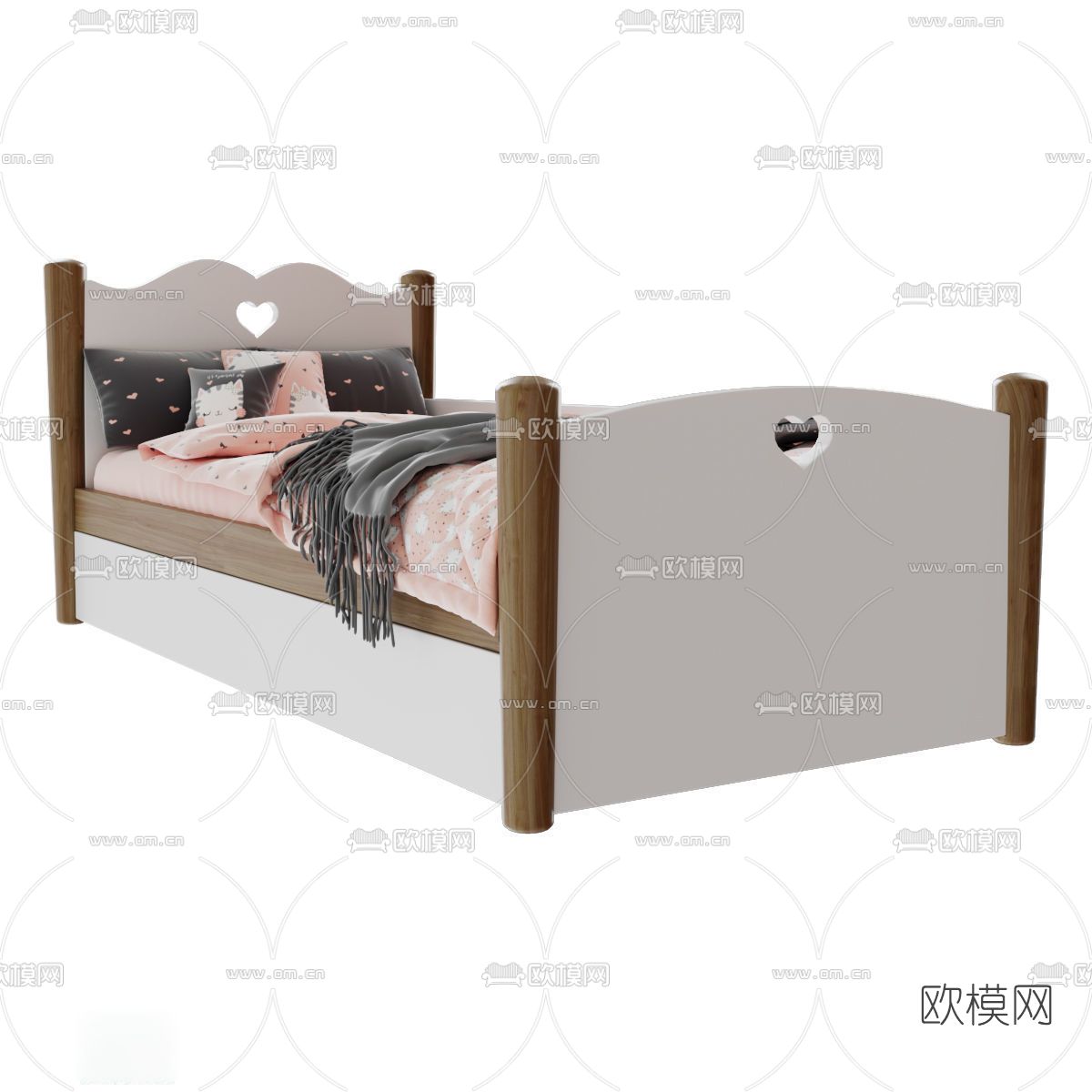 现代儿童床免费3d模型下载