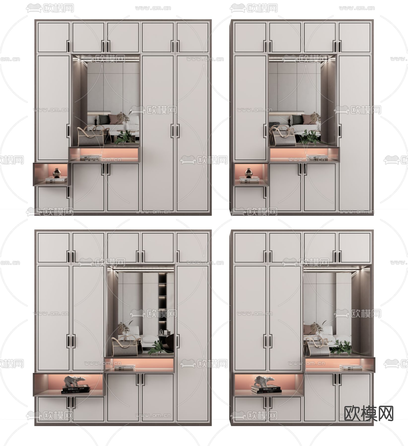 新中式鞋柜su模型