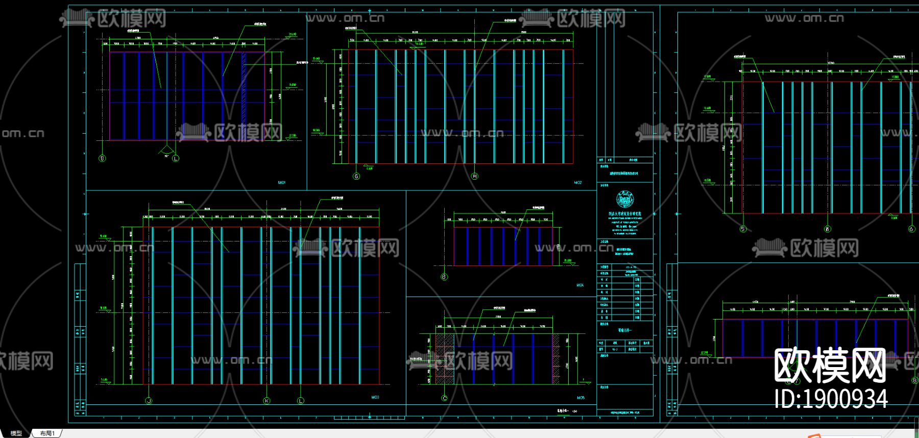幕墙cad大详图下载（渲染图2）