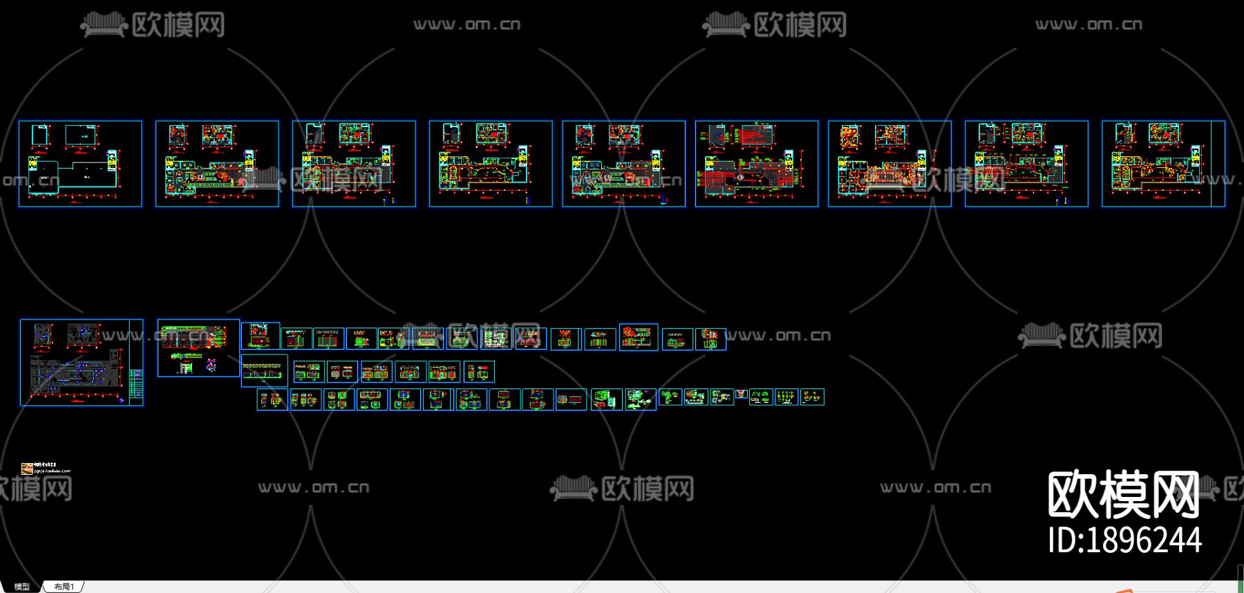 两岸咖啡厅CAD施工图下载（渲染图2）
