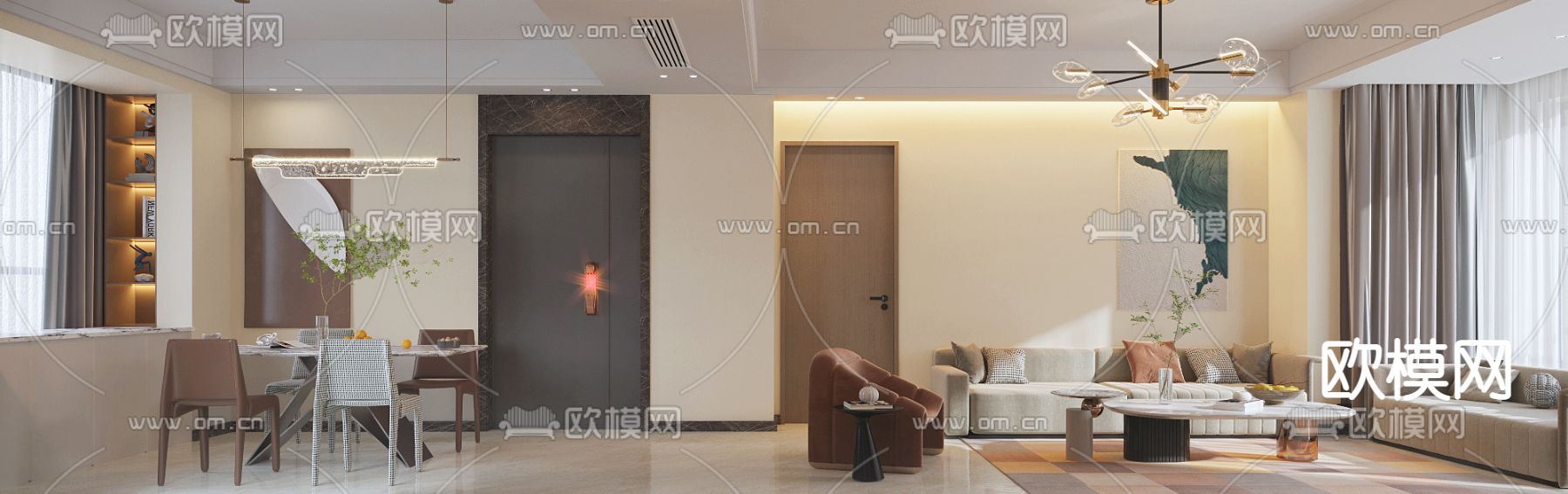 现代客餐厅免费3d模型