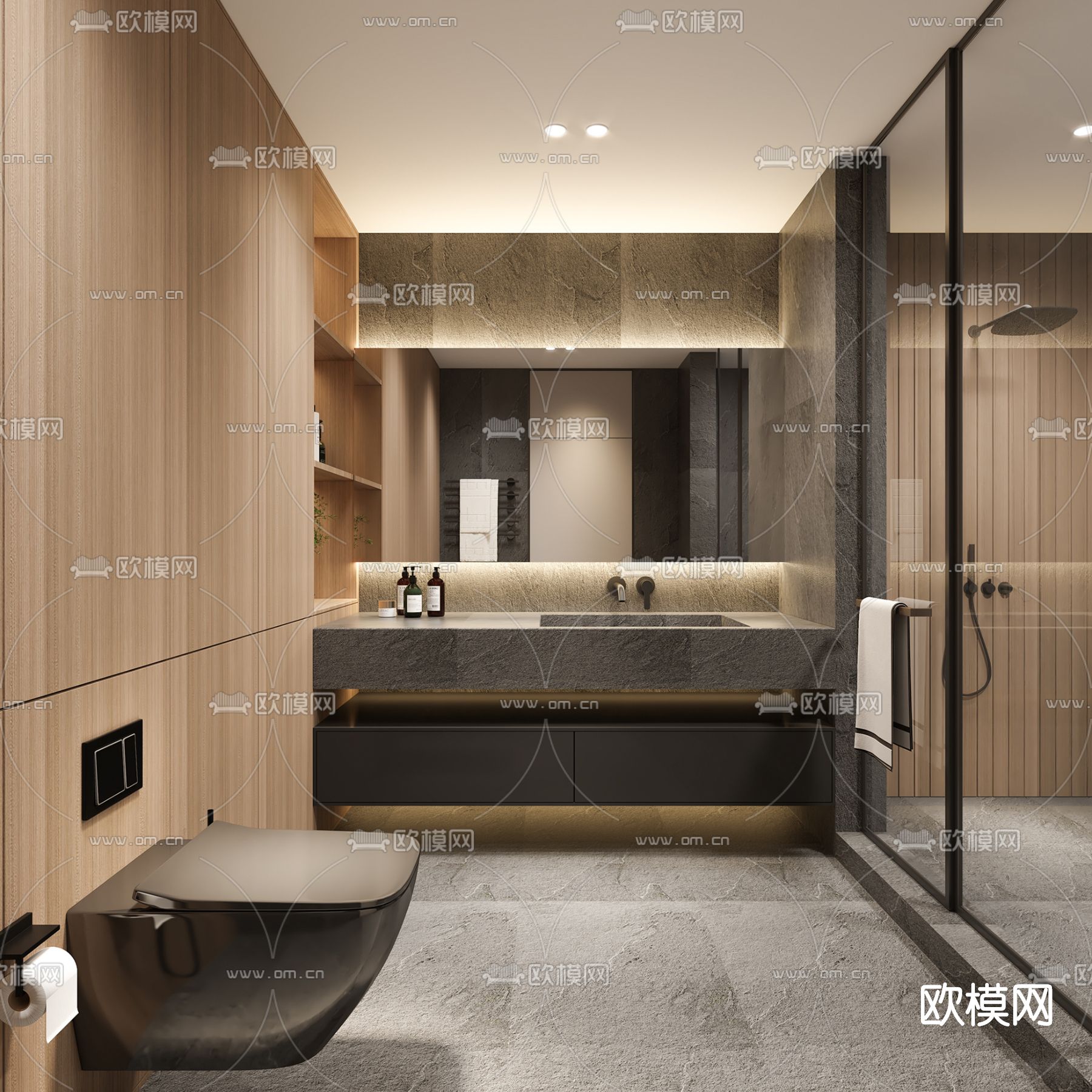 现代浴室卫生间su模型