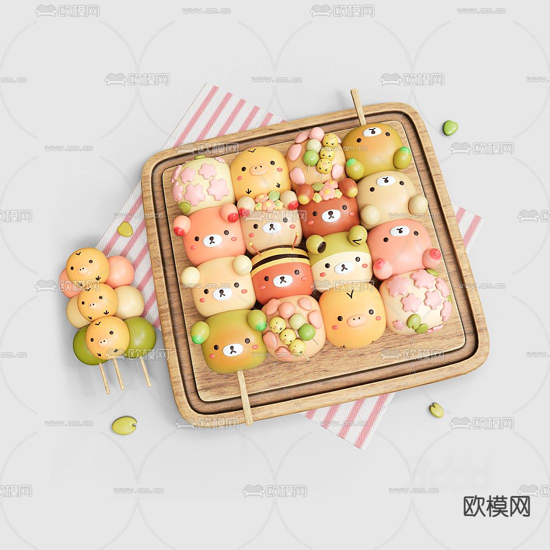 现代下午茶甜点3d模型下载