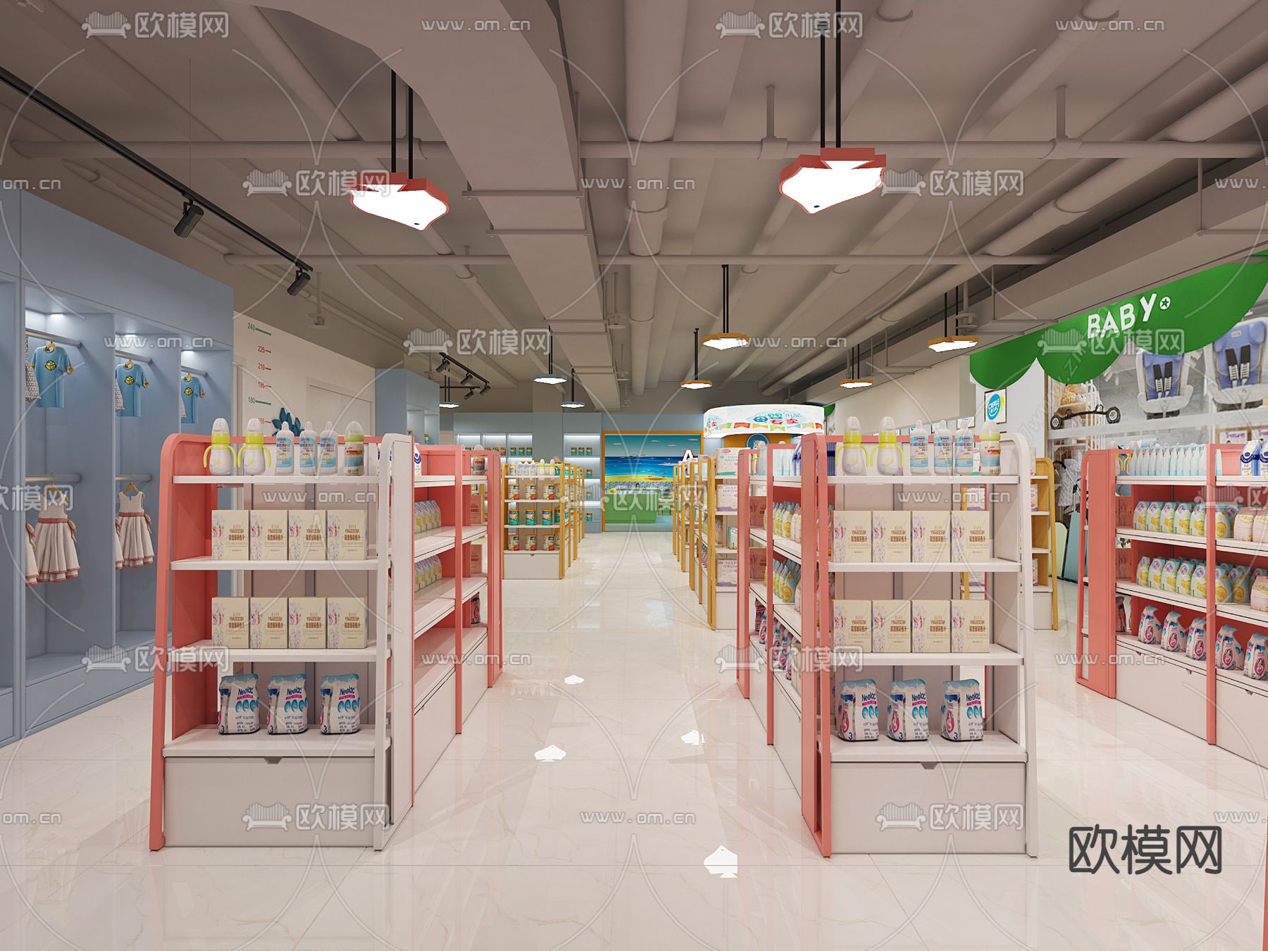 现代母婴店免费3d模型