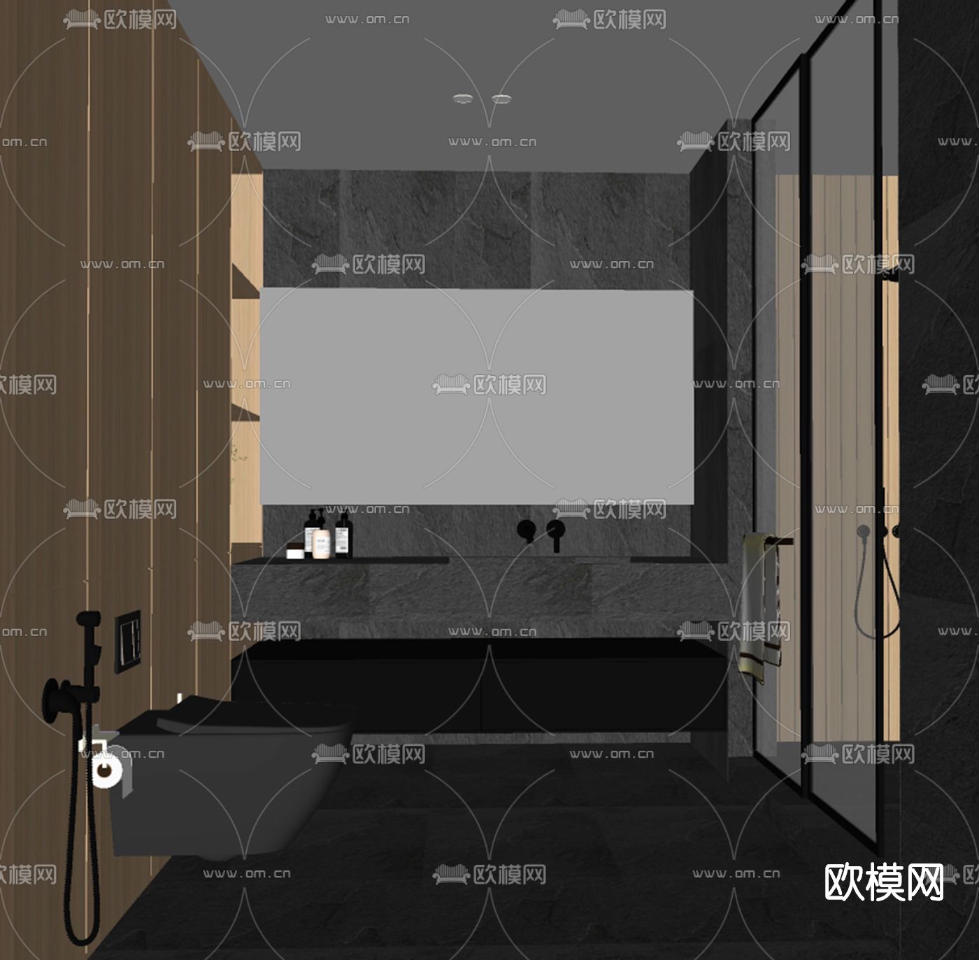 现代浴室卫生间su模型