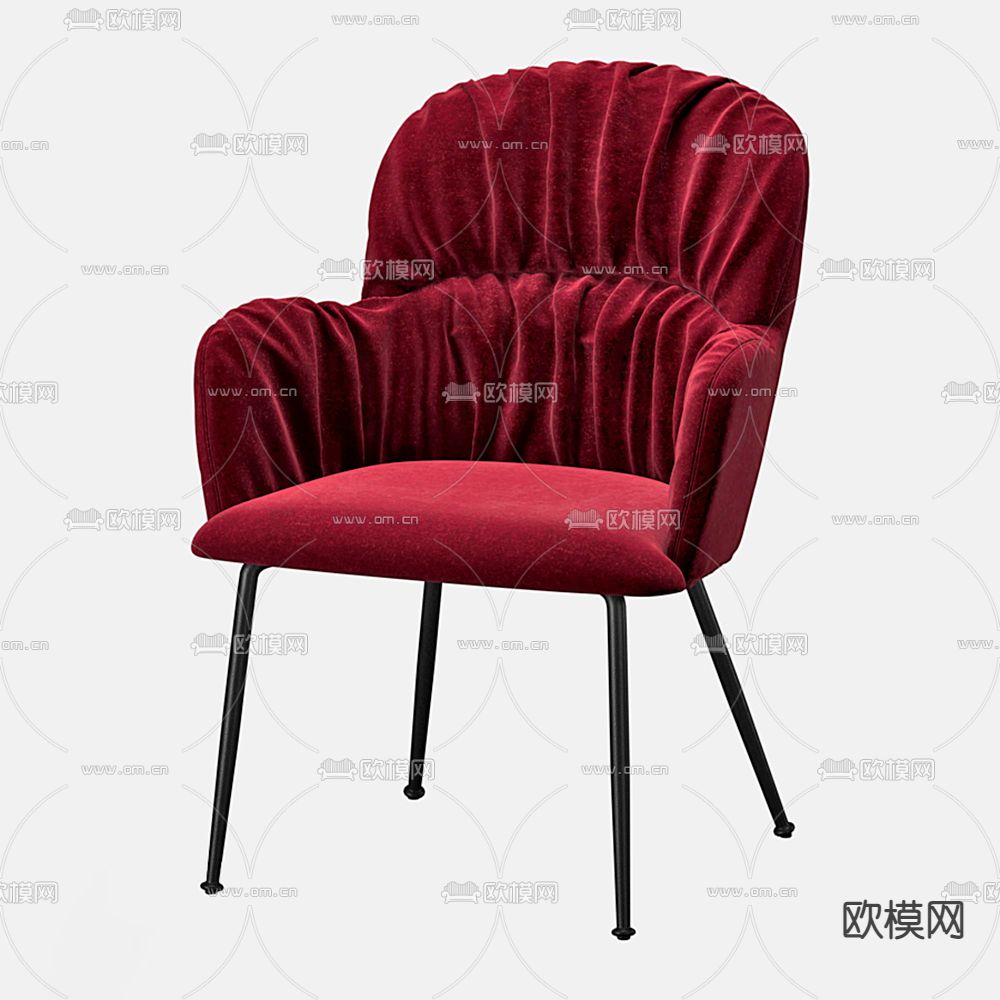 现代布艺单椅免费3d模型下载