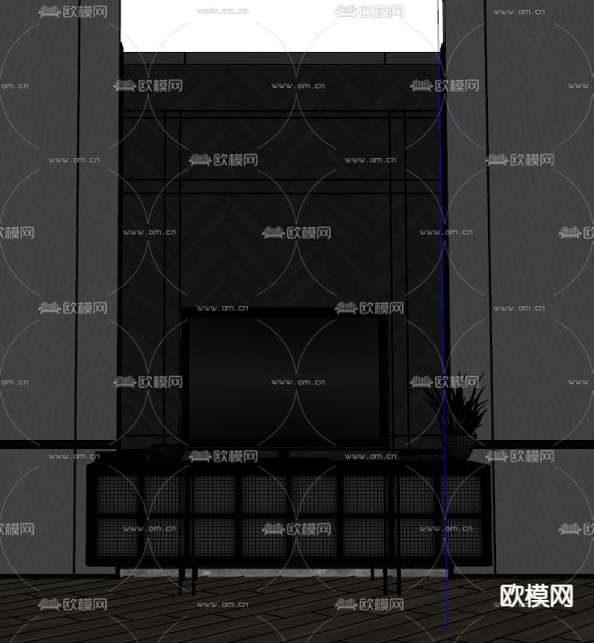 现代轻奢电视柜su模型
