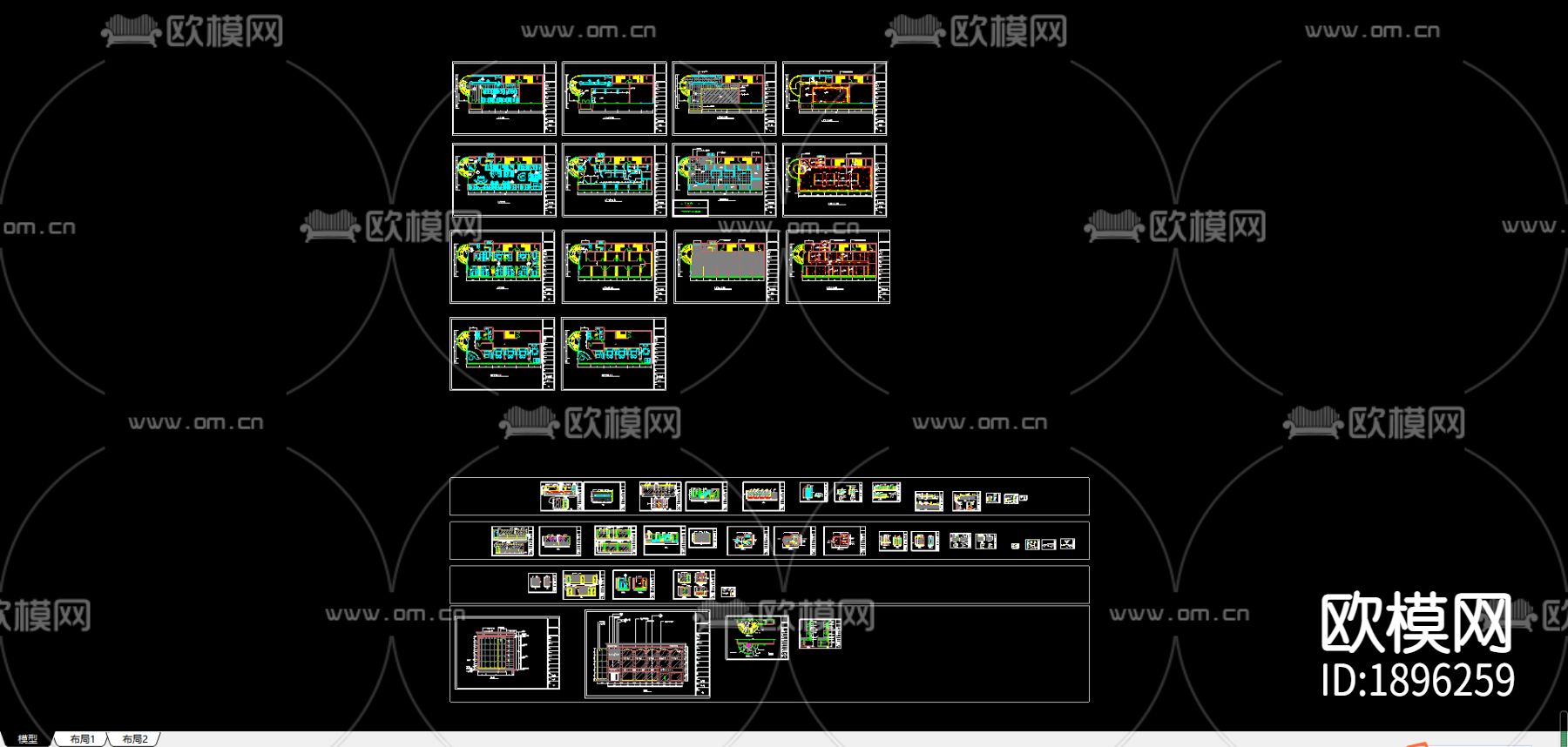 东方威尼斯咖啡厅装修CAD图纸下载（渲染图1）