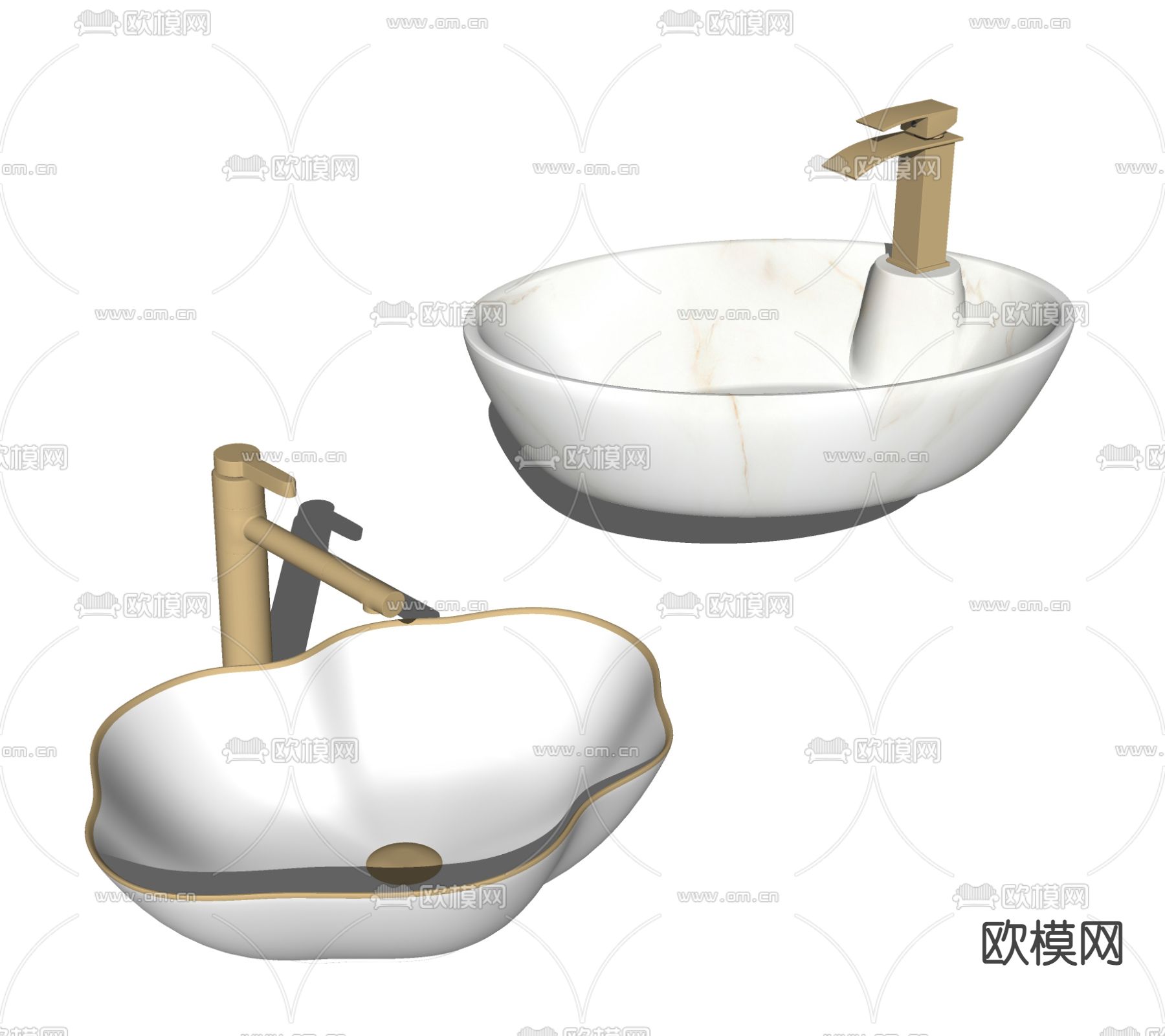 简欧洗面盆su模型下载（渲染图2）