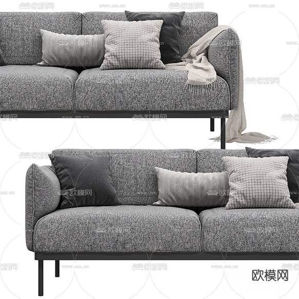 宜家 双人沙发3d模型下载(渲染图3)