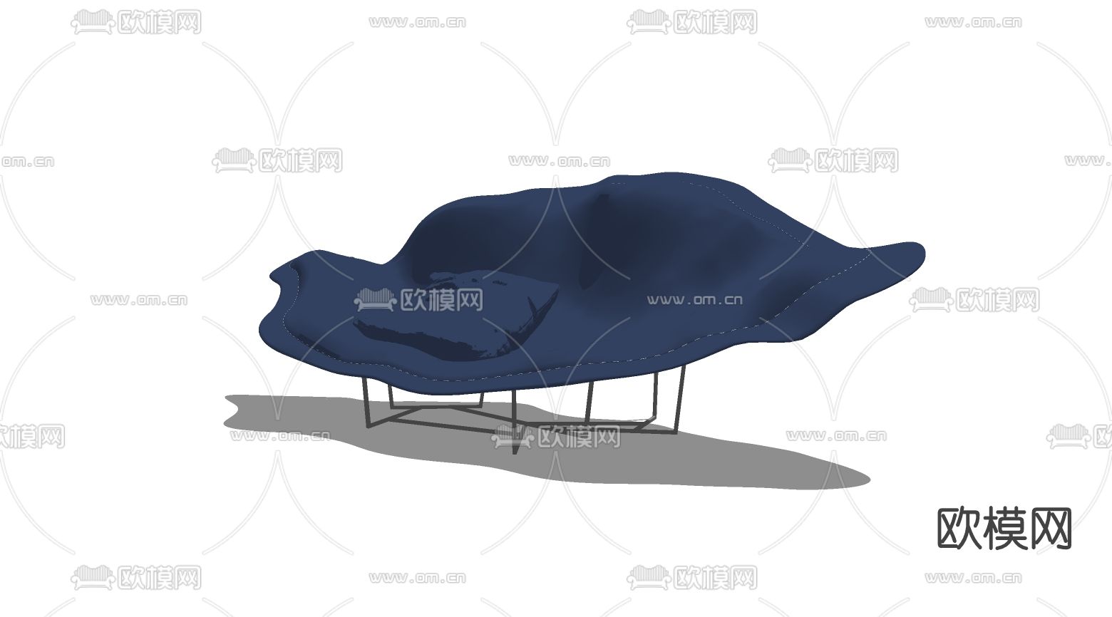 现代休闲椅su模型下载（渲染图1）