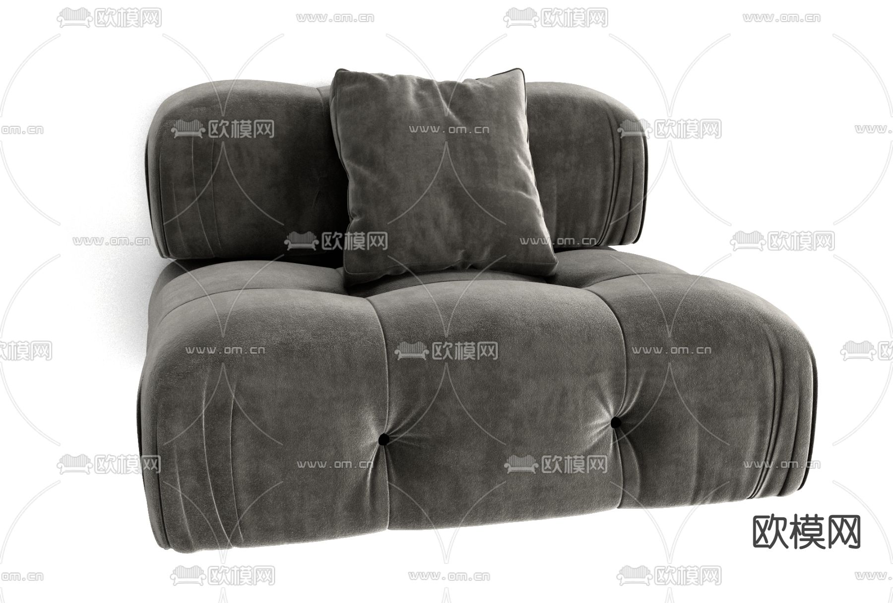 北欧布艺单人沙发免费3d模型下载