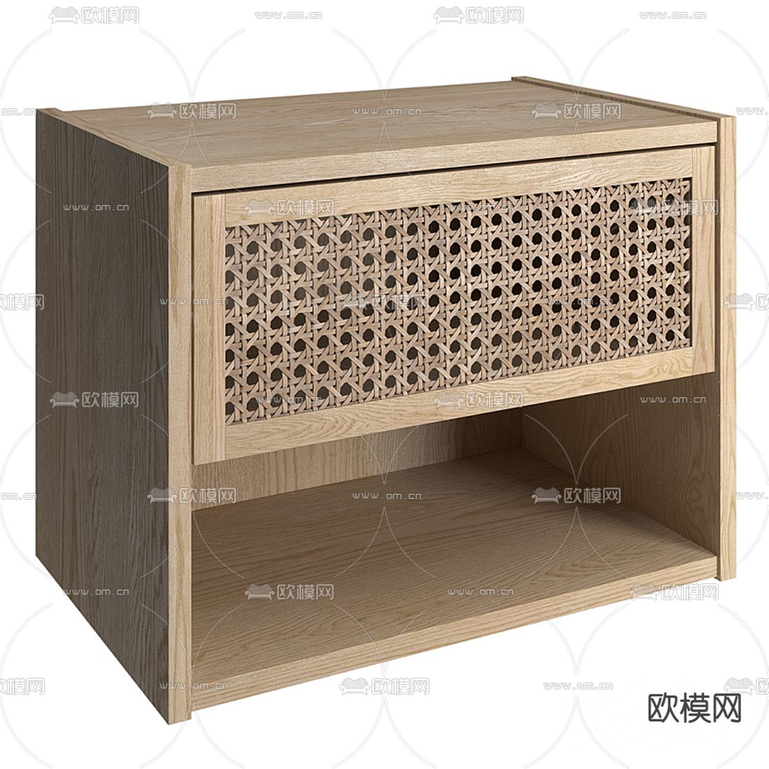 北欧实木床头柜3d模型