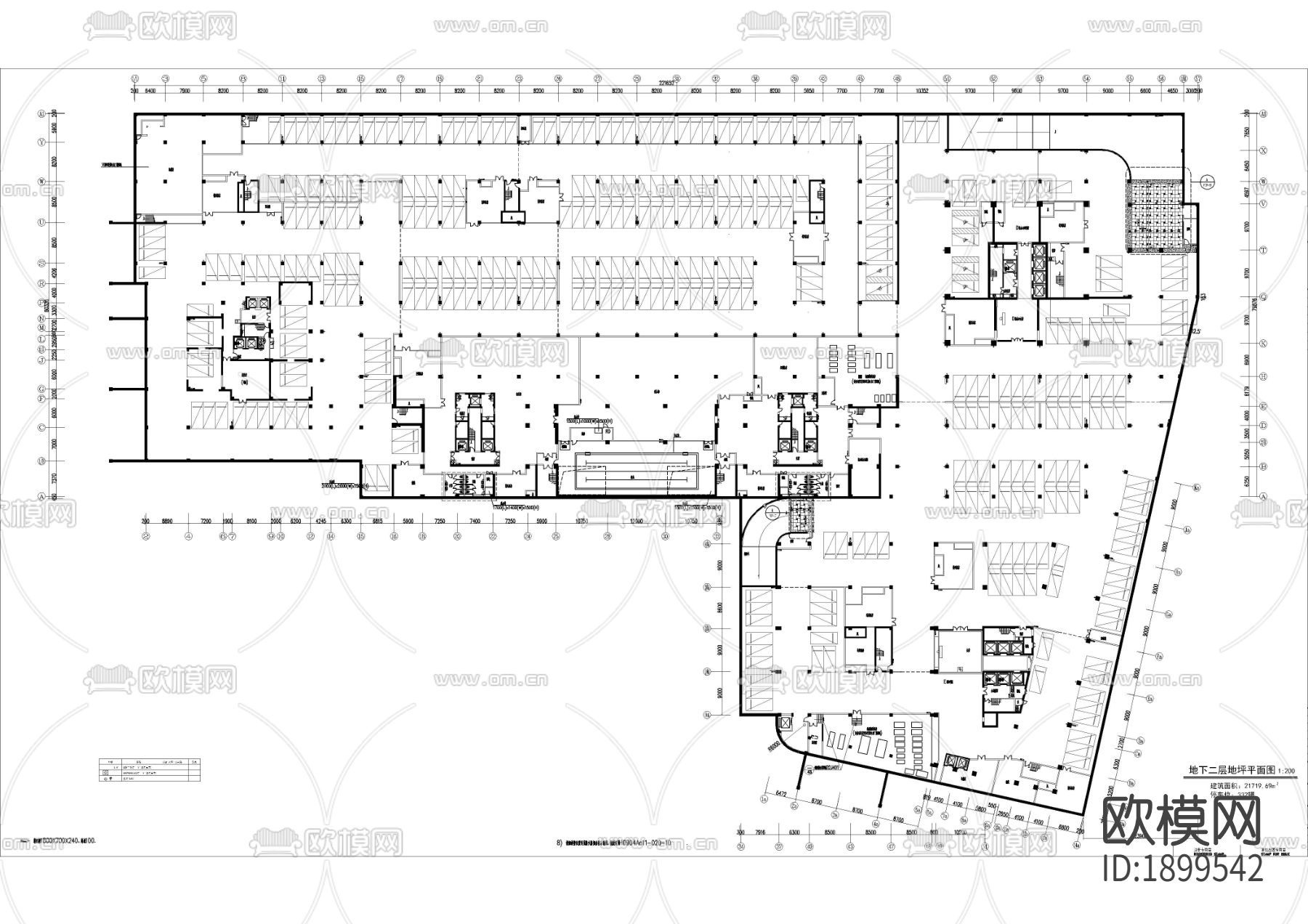 地下车库cad施工图-免费3dmax模型库-欧模网
