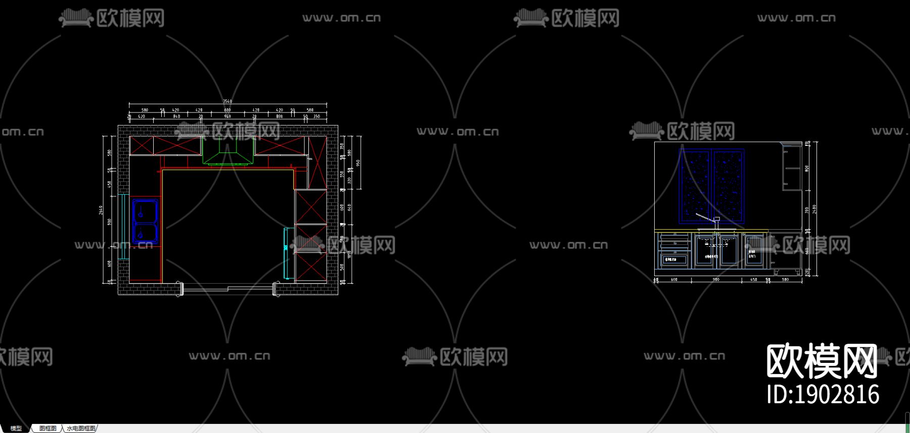 橱柜cad图库下载