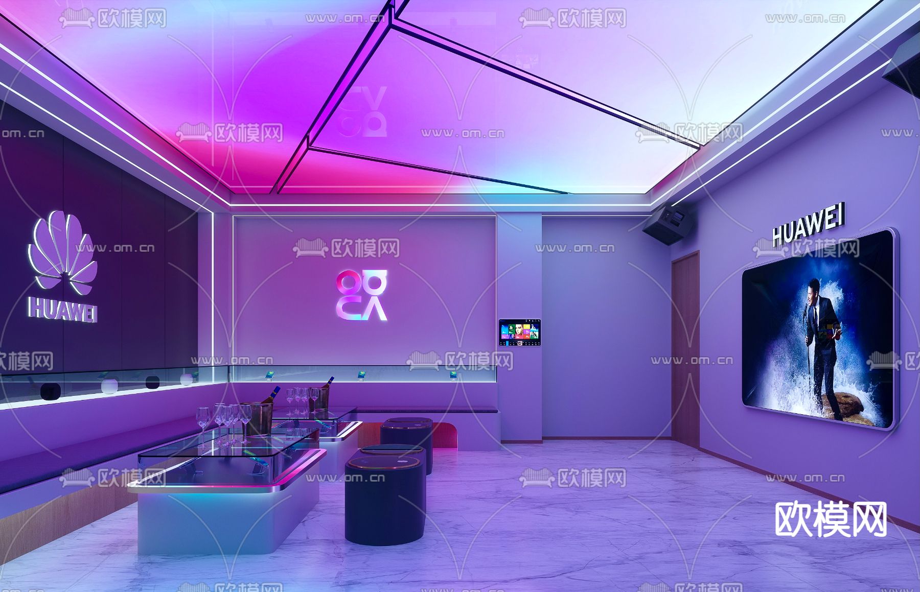 现代KTV包厢3d模型下载