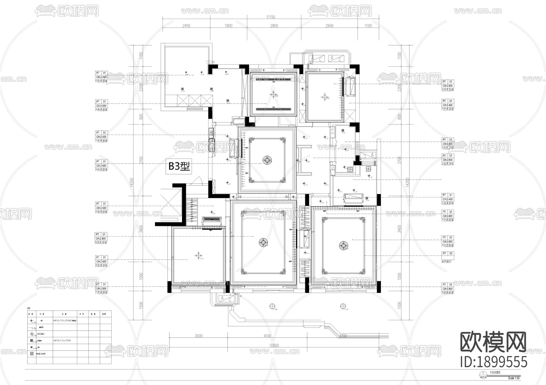 洛可可平面图下载（渲染图4）