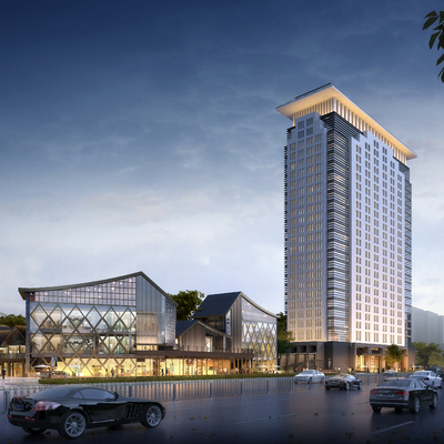 新中式3d建筑外观模型-建筑3d模型-3dmax模型免费下载-欧模网