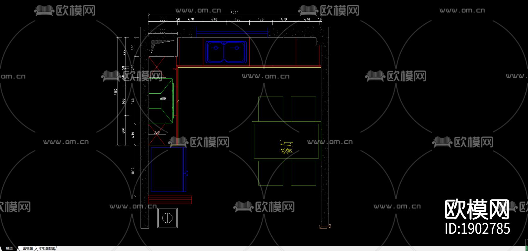 橱柜cad图库下载