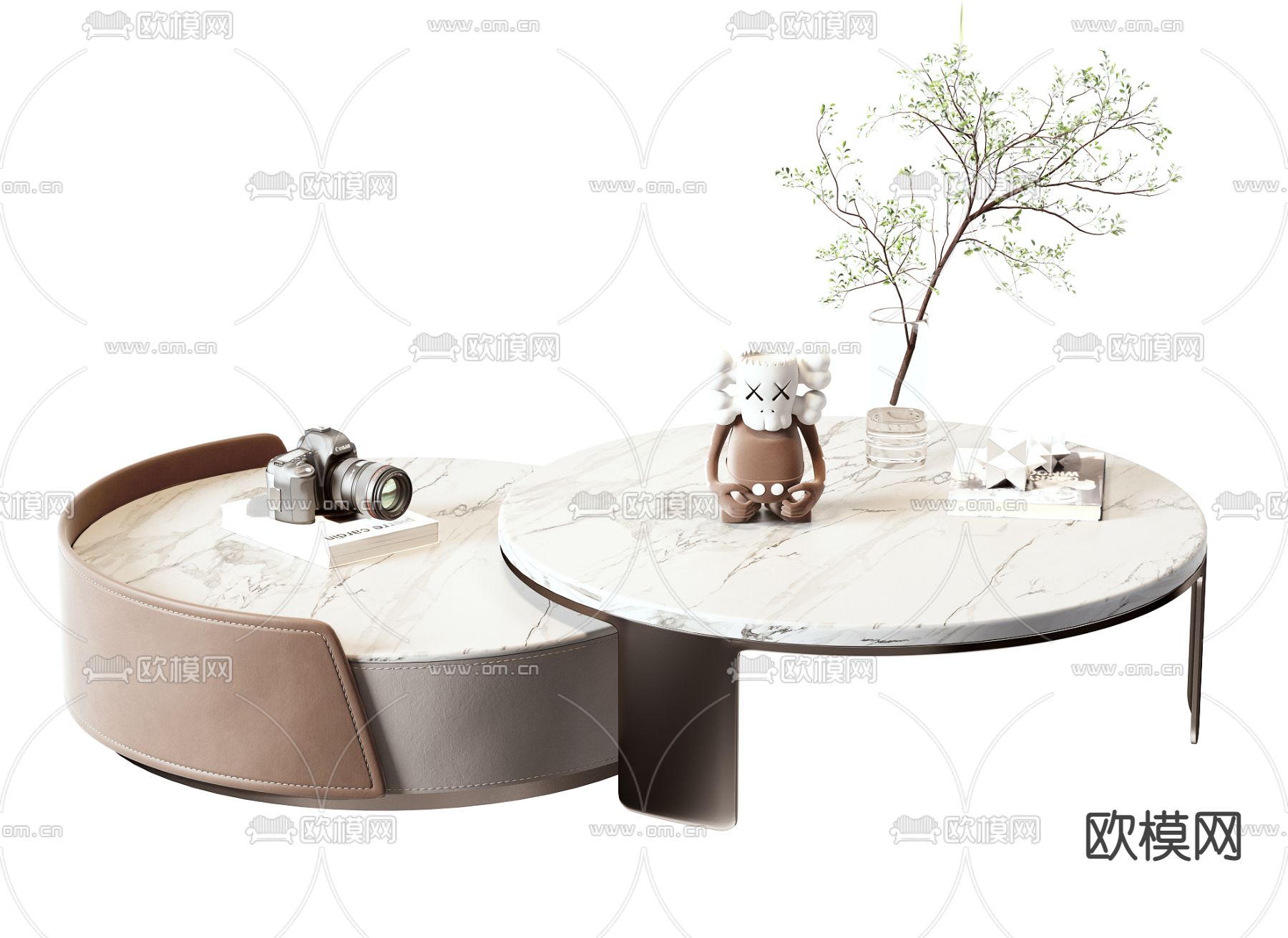BAXTER 现代大理石茶几3d模型下载
