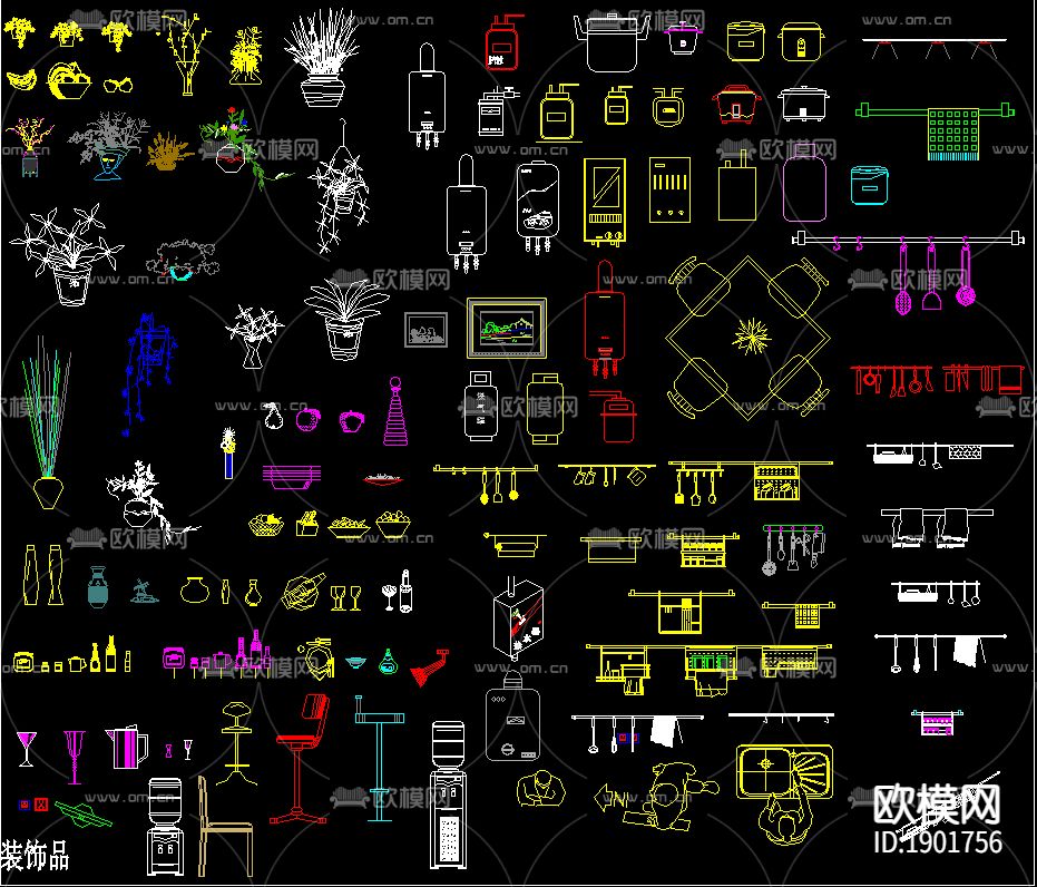 cad常用素材图库下载（渲染图1）