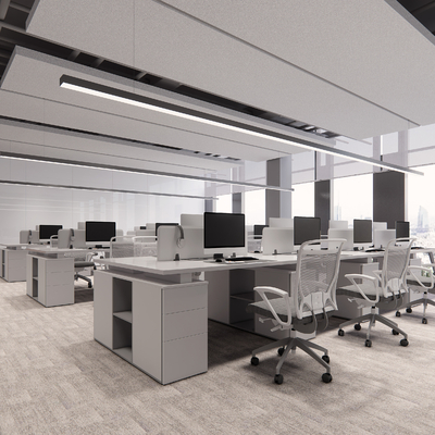  现代公共办公区su模型 
