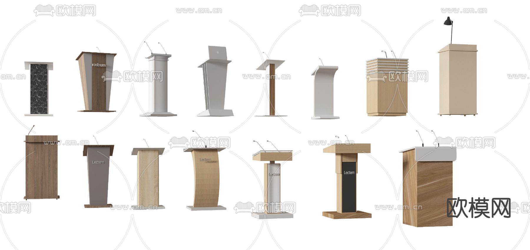 现代演讲台主持台3d模型下载