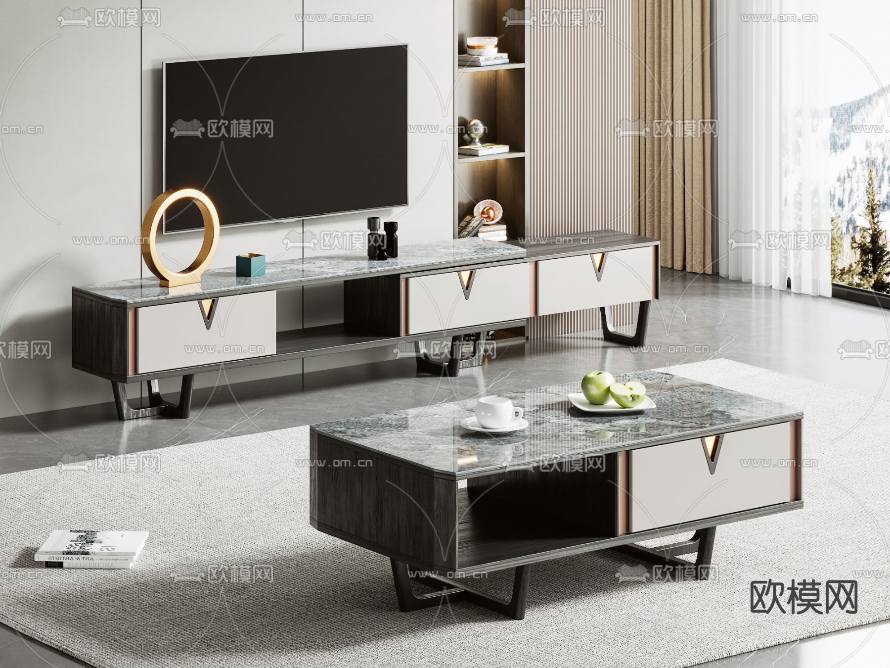 现代电视柜3d模型