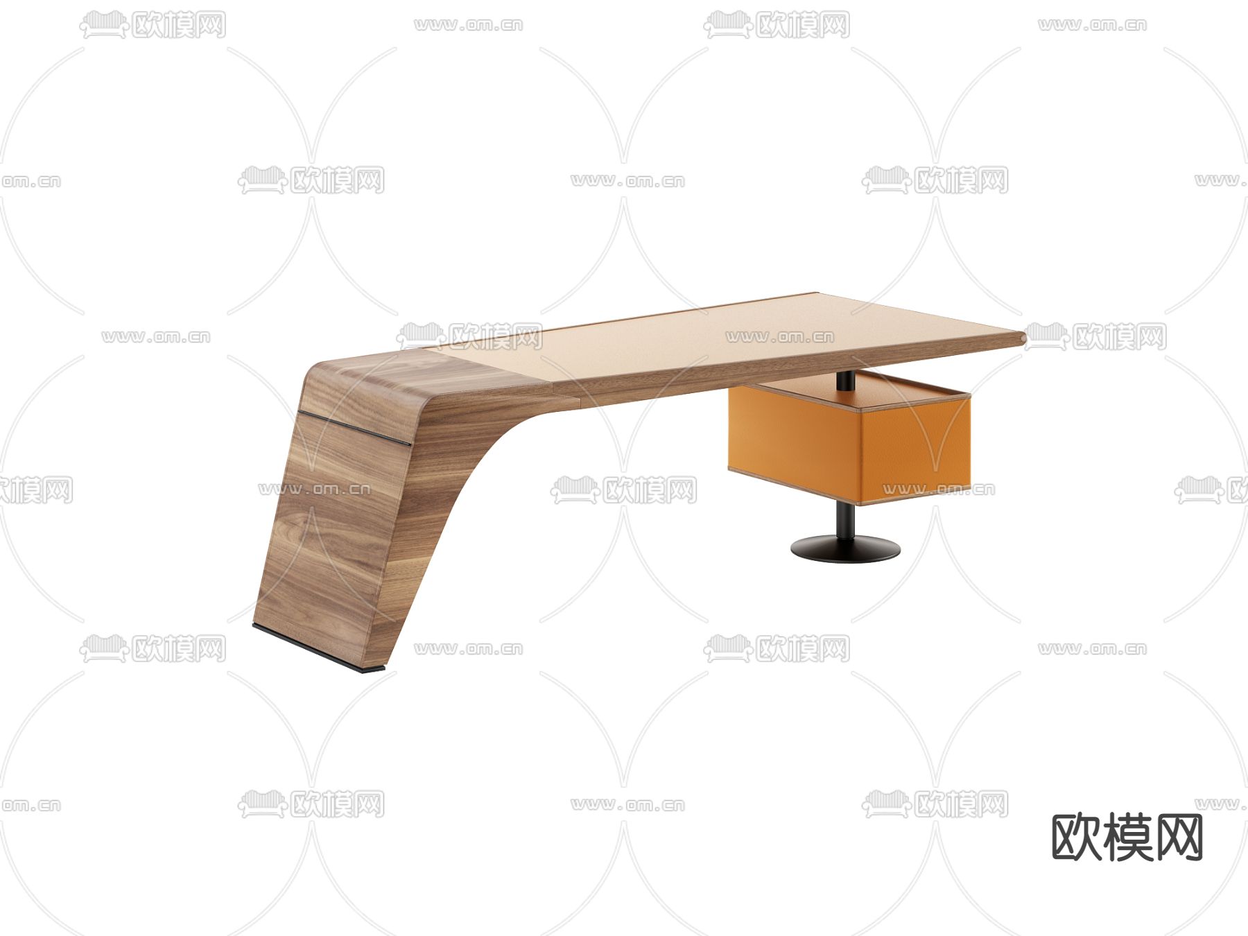 Giorgetti 现代创意实木书桌3d模型下载
