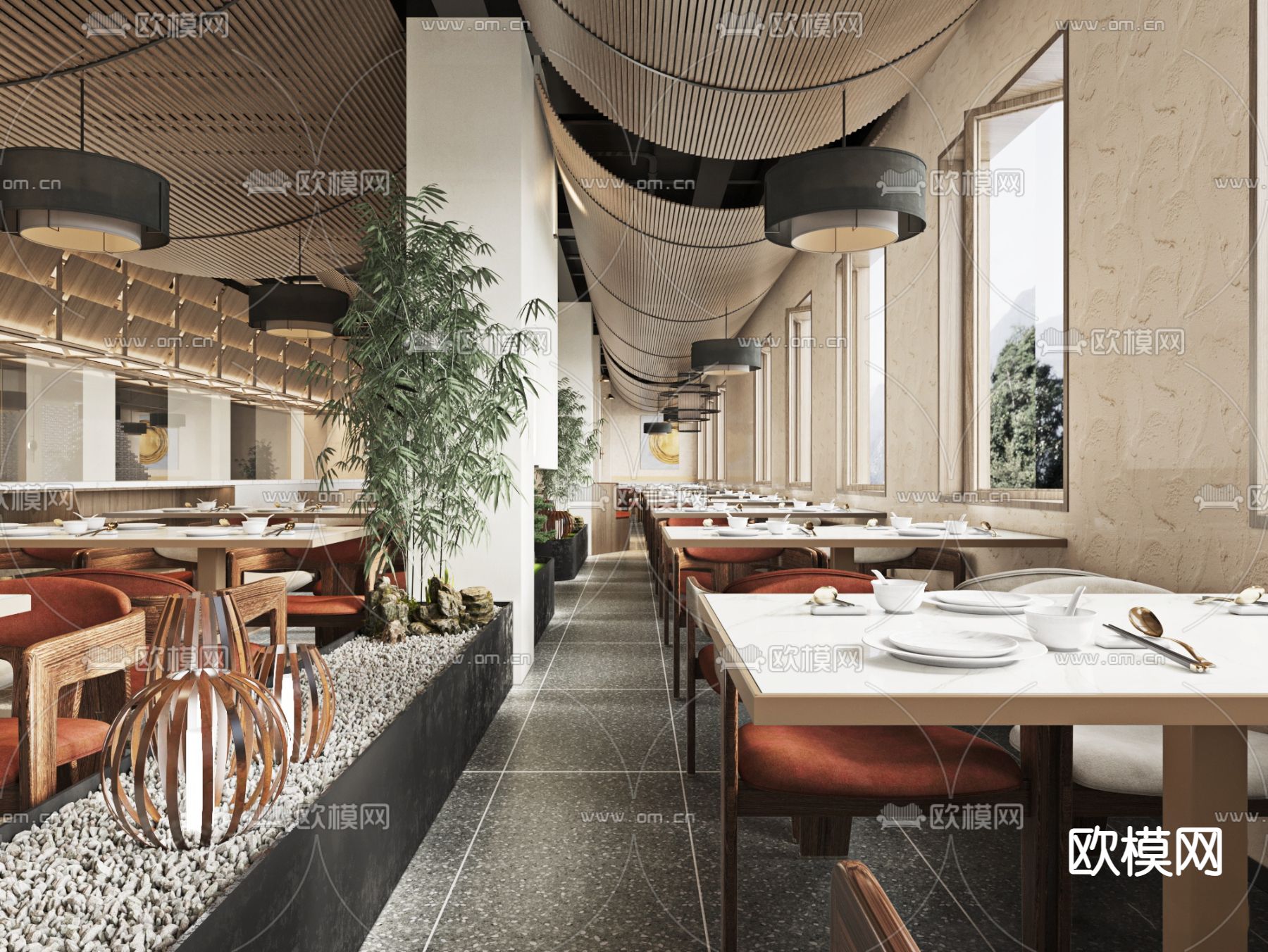 东南亚中餐馆3d模型下载（渲染图2）
