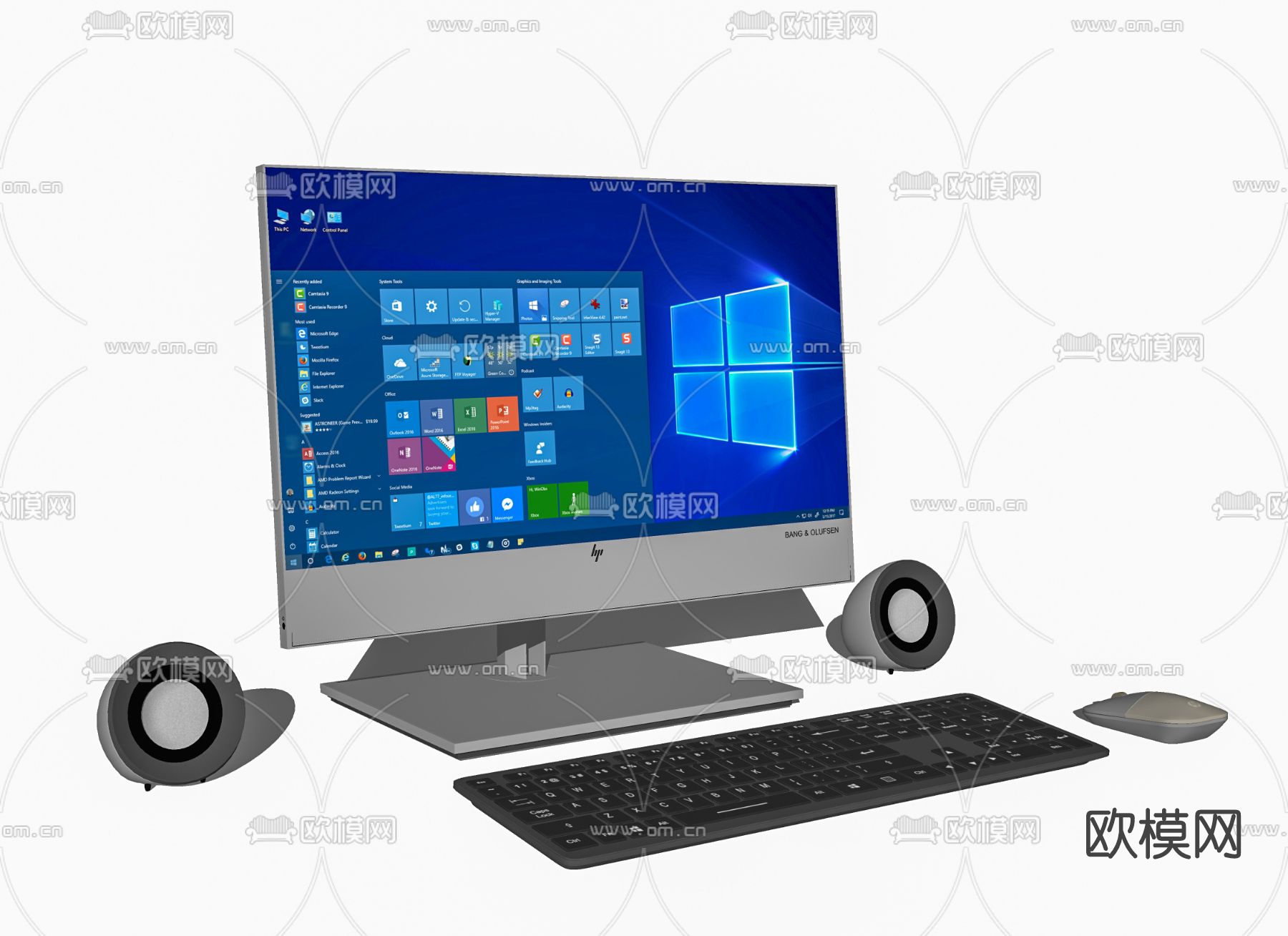 现代电脑显示器su模型
