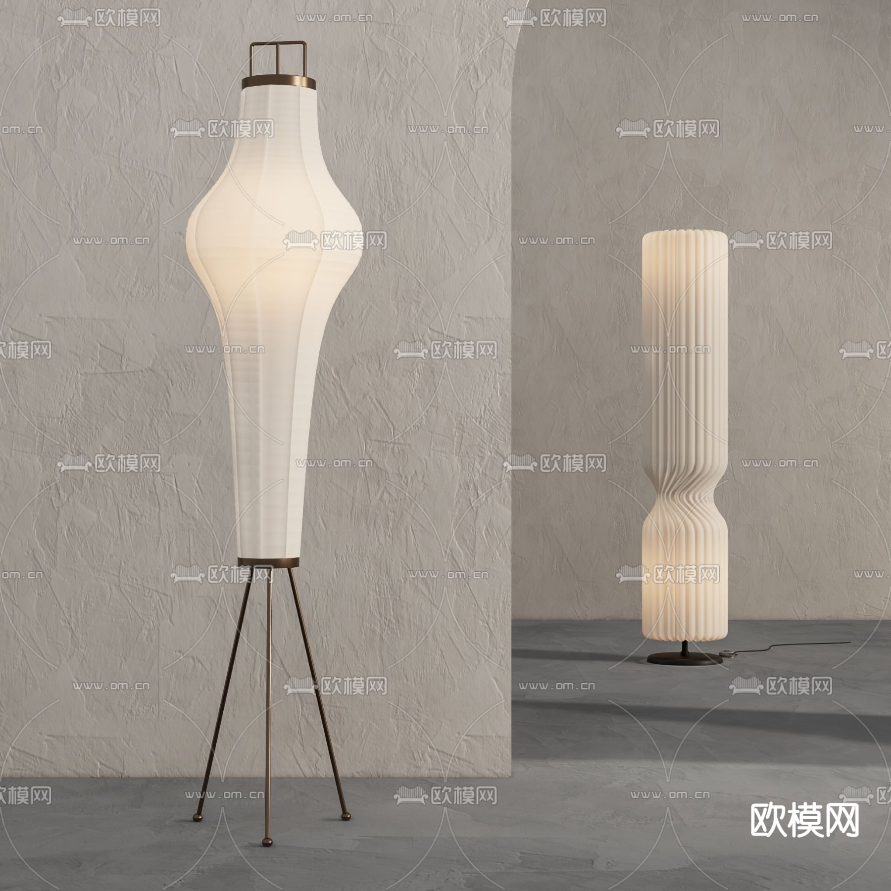 侘寂落地灯su模型下载（渲染图1）