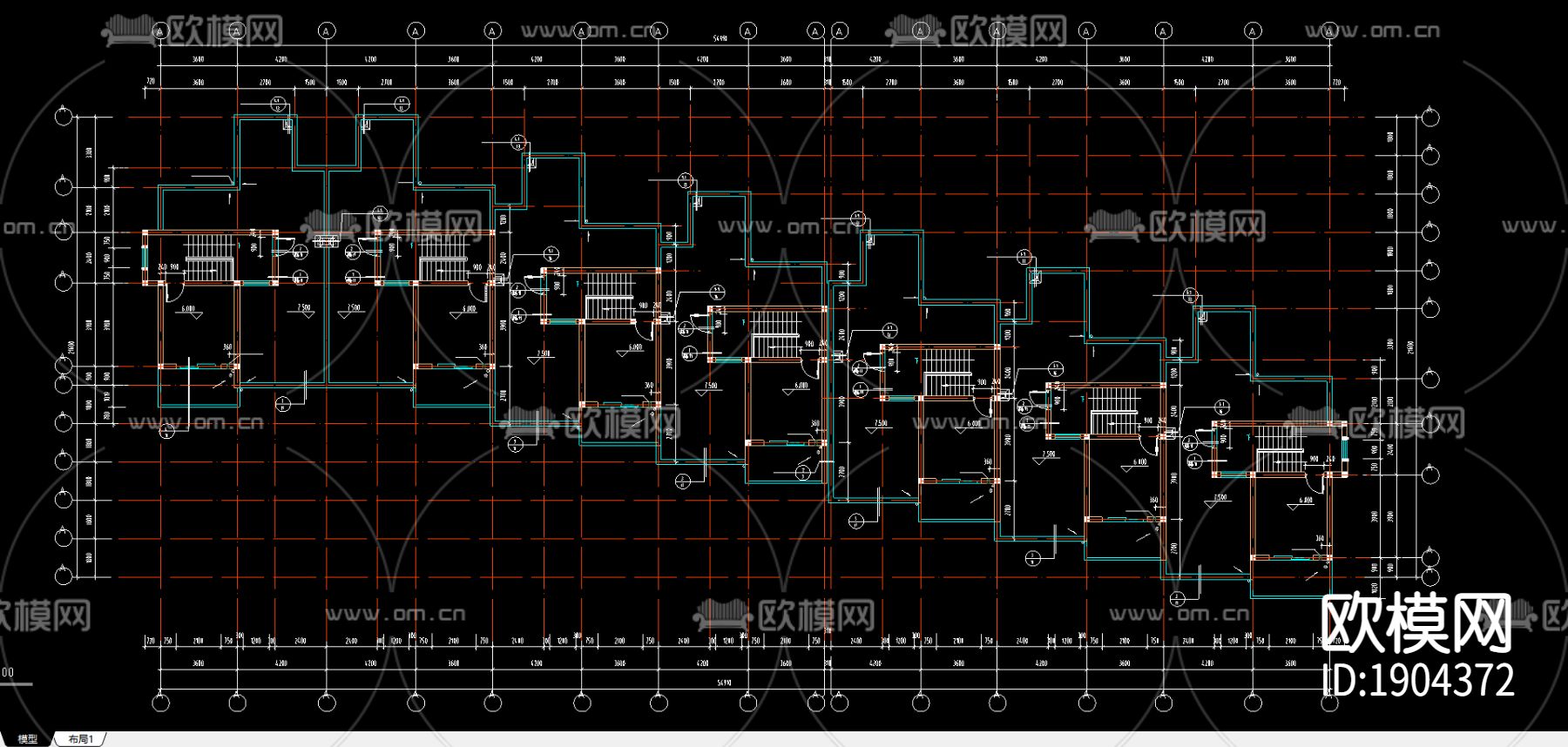 别墅cad施工图下载（渲染图2）