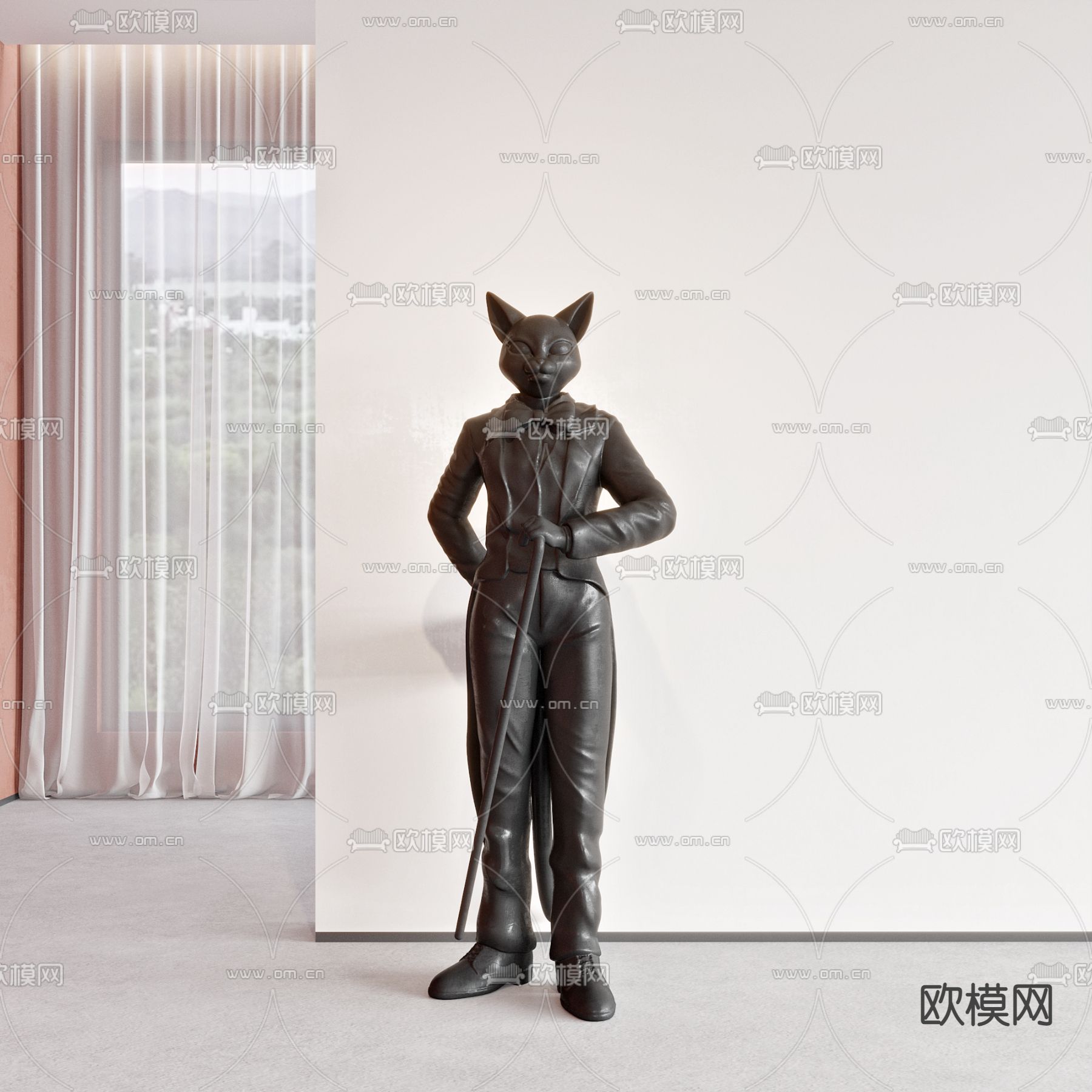 现代雕塑摆件3d模型
