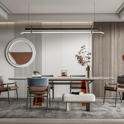 新中式餐厅su模型