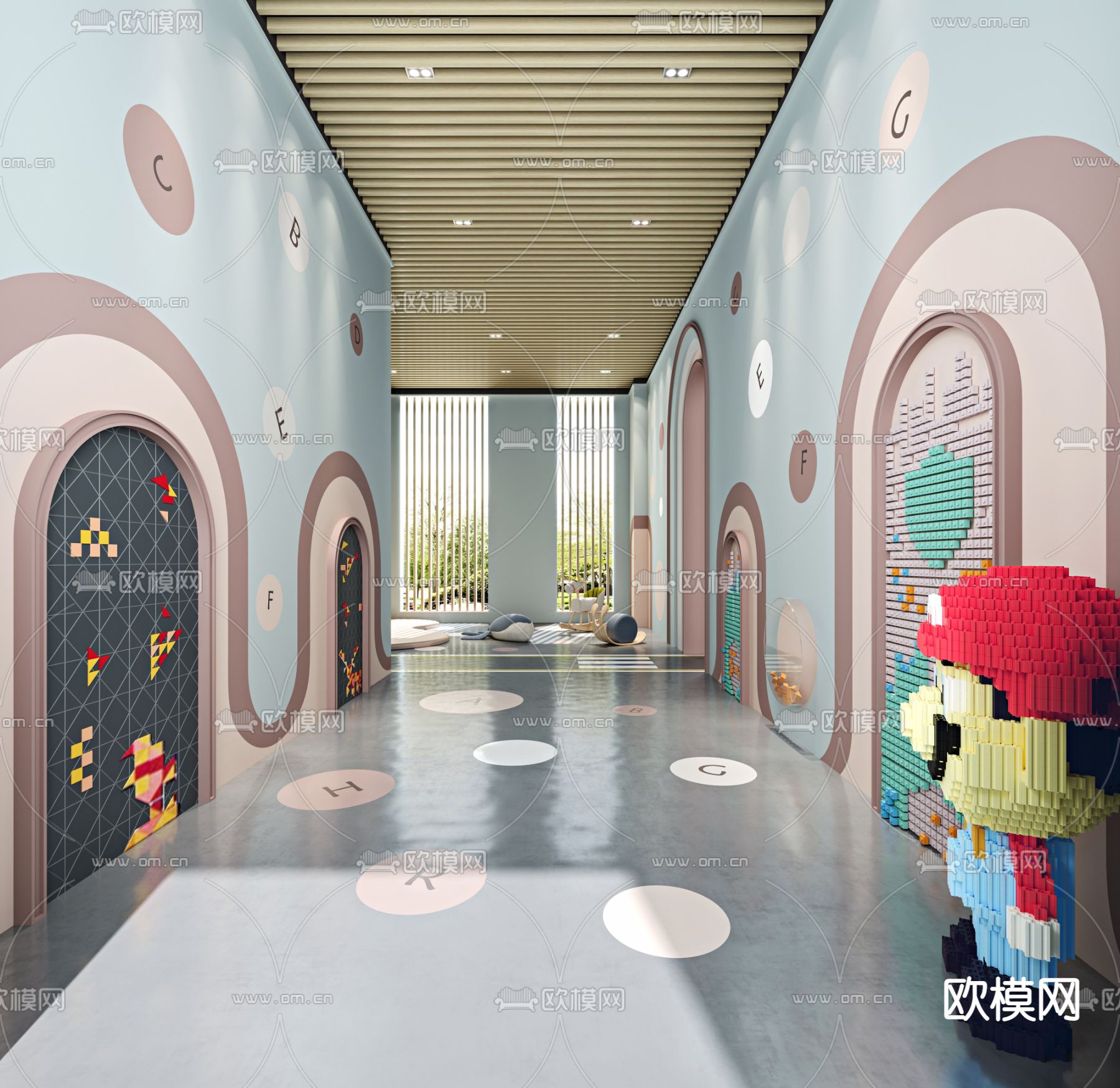 现代儿童游乐园3d模型
