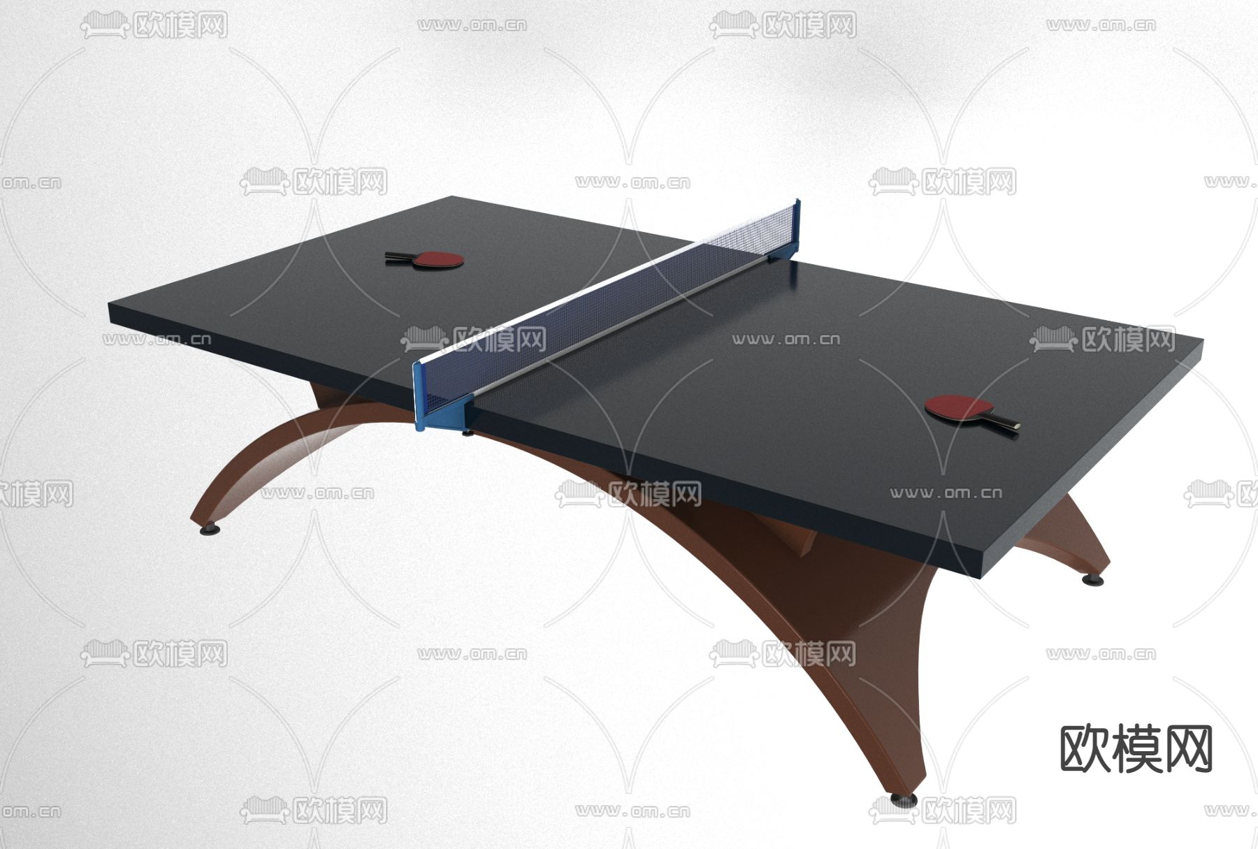 现代乒乓球桌免费3d模型下载