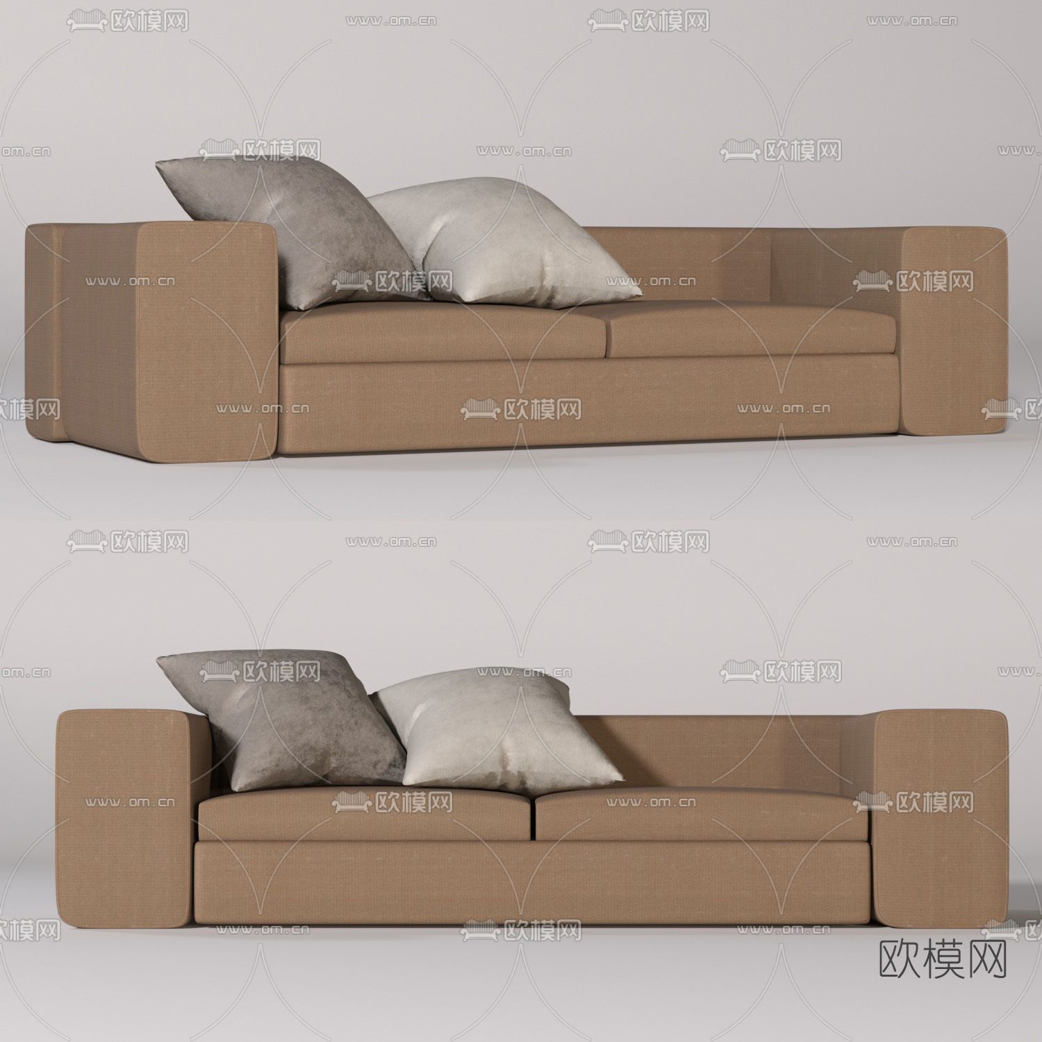 现代双人沙发免费3d模型下载