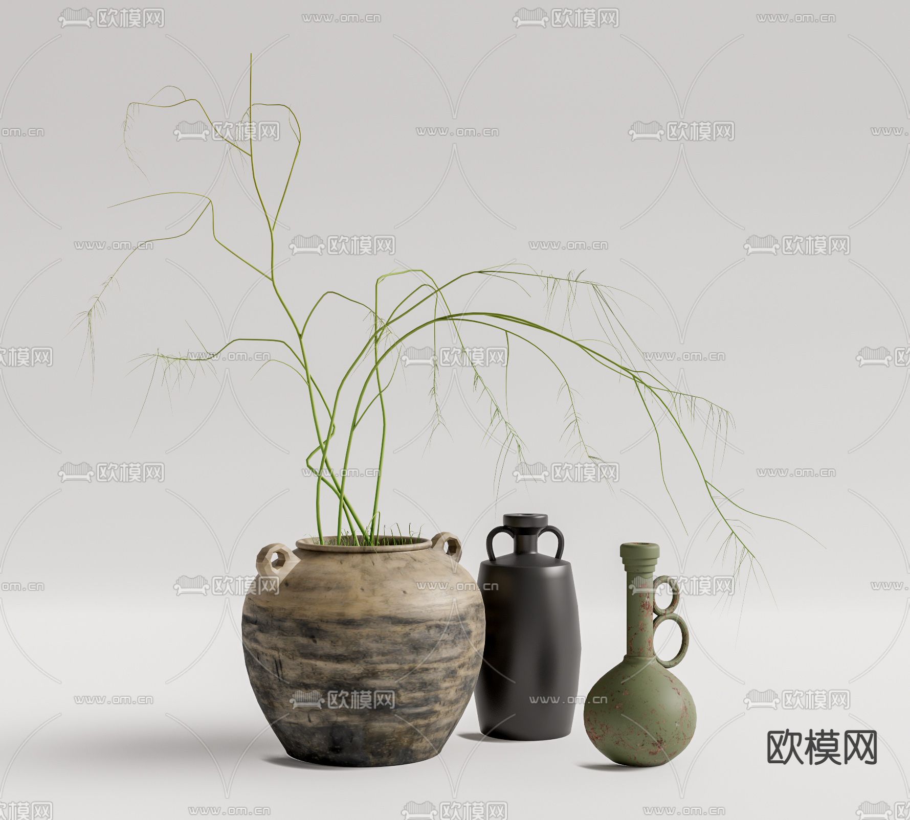 侘寂风陶罐su模型