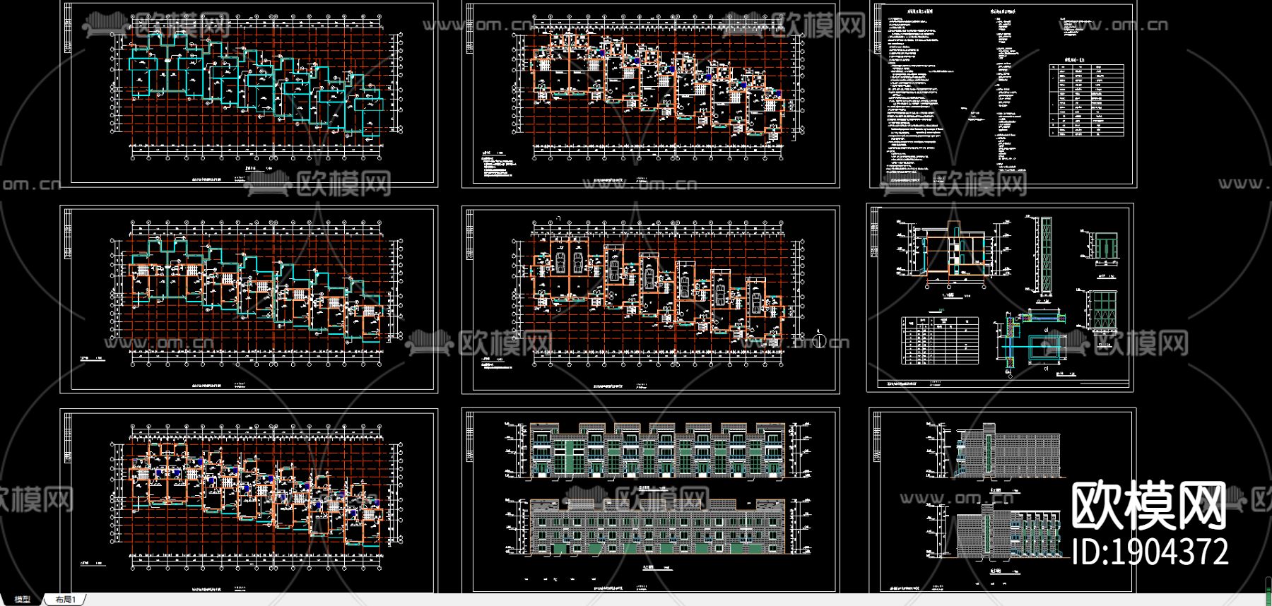 别墅cad施工图下载（渲染图1）