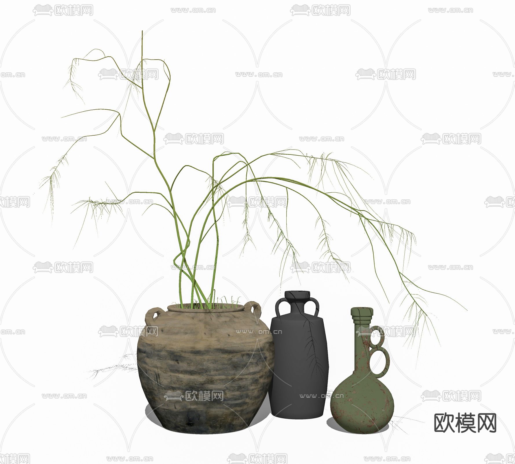 侘寂风陶罐su模型