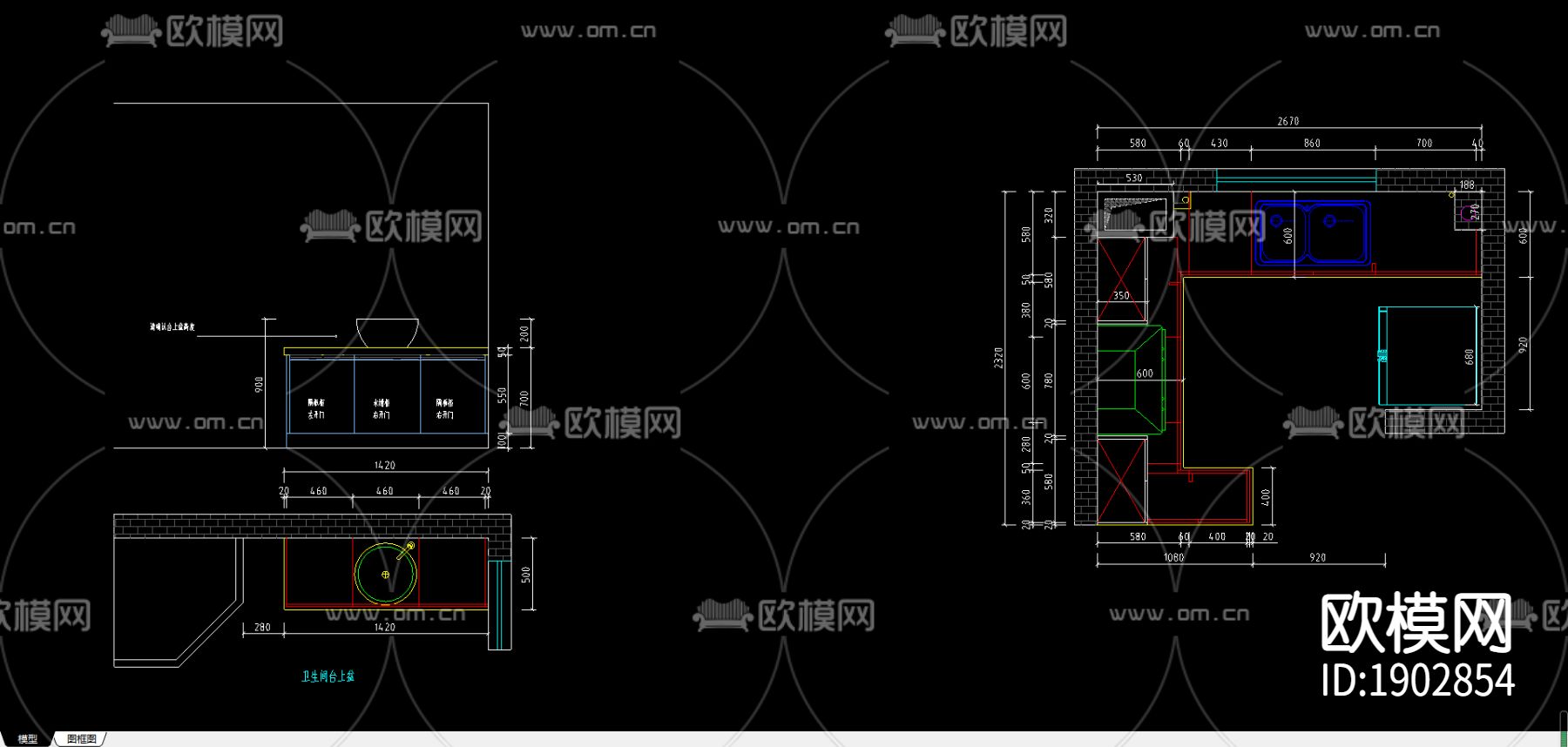 橱柜cad图库下载