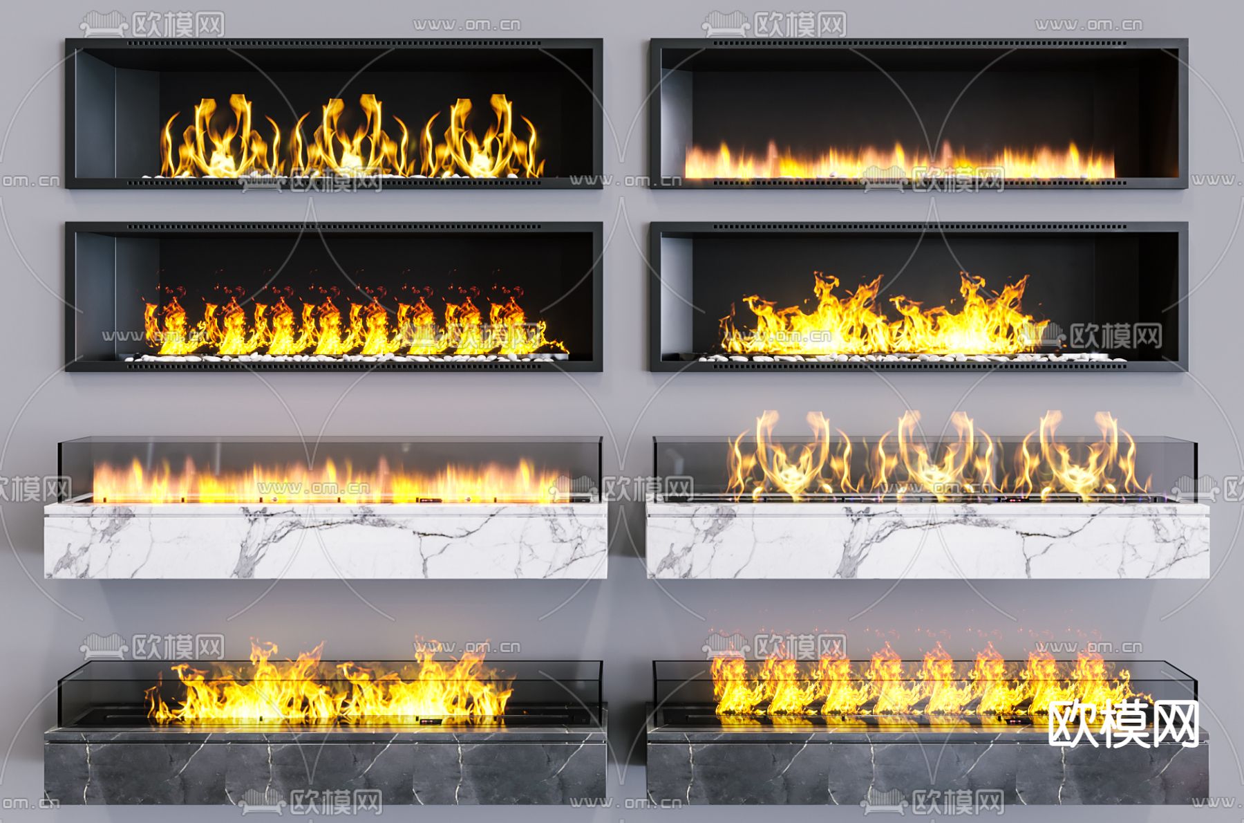 现代燃气壁炉su模型下载（渲染图1）