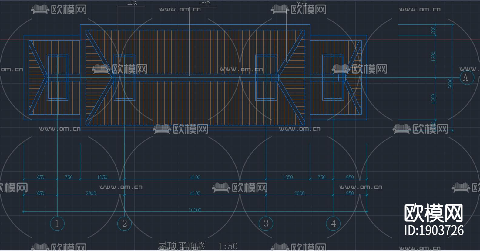 中式牌坊平面立面剖面大样施工图纸下载（渲染图7）