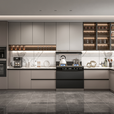 现代厨房su模型