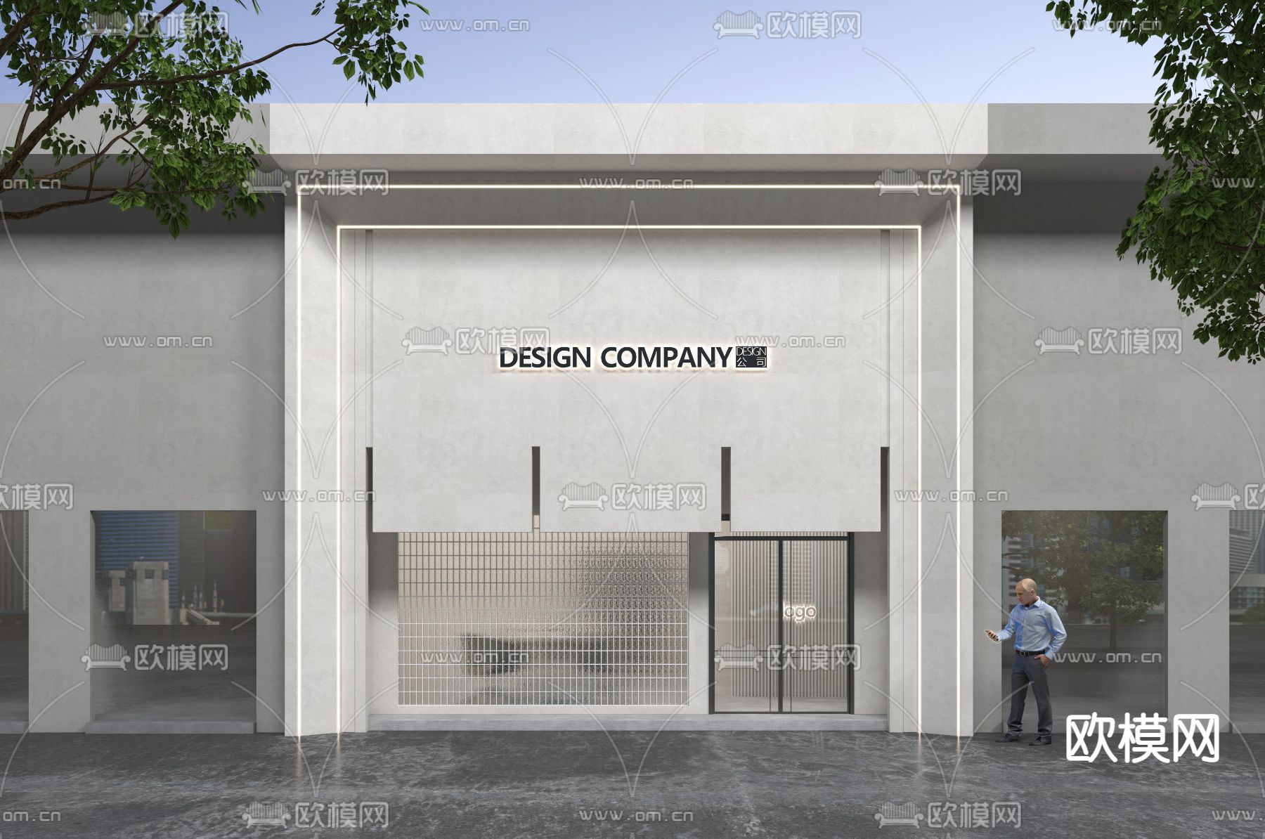 现代专卖店门头3d模型