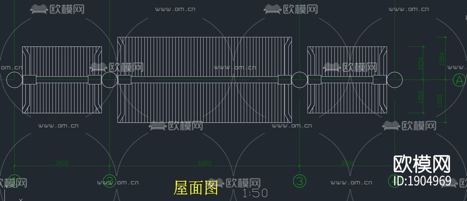 中式牌坊cad施工圖下載(渲染圖3)